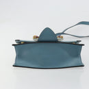 Miu Miu Schoudertas Leer Lichtblauw Goud Auth 183635M-5