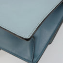 Miu Miu Schoudertas Leer Lichtblauw Goud Auth 183635M-16