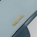 Miu Miu Schoudertas Leer Lichtblauw Goud Auth 183635M-18