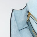 Miu Miu Schoudertas Leer Lichtblauw Goud Auth 183635M-23