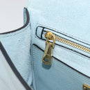 Miu Miu Schoudertas Leer Lichtblauw Goud Auth 183635M-24