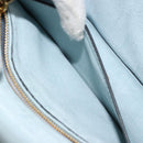 Miu Miu Schoudertas Leer Lichtblauw Goud Auth 183635M-26