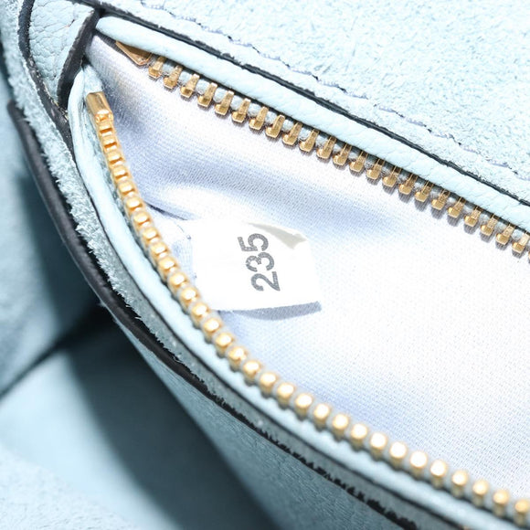 Miu Miu Schoudertas Leer Lichtblauw Goud Auth 183635M