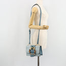 Miu Miu Schoudertas Leer Lichtblauw Goud Auth 183635M-27