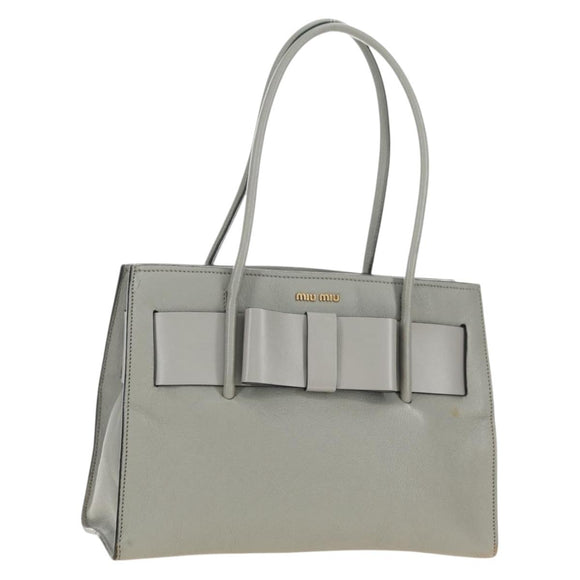 Miu Miu Handtasche Leder Grau Gold Original 183637V