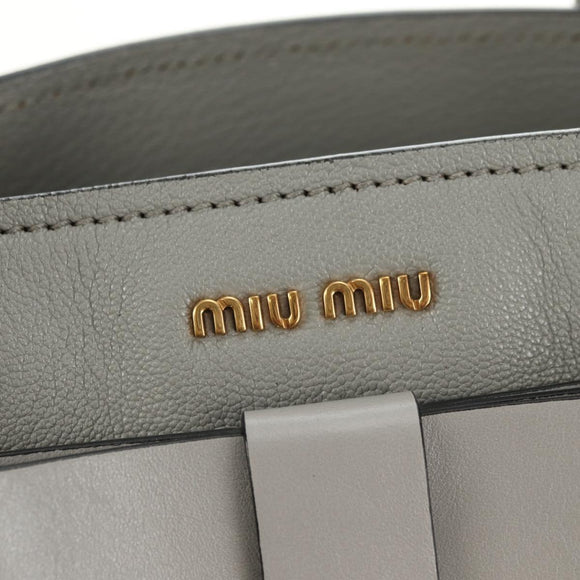 Miu Miu Handtasche Leder Grau Gold Original 183637V