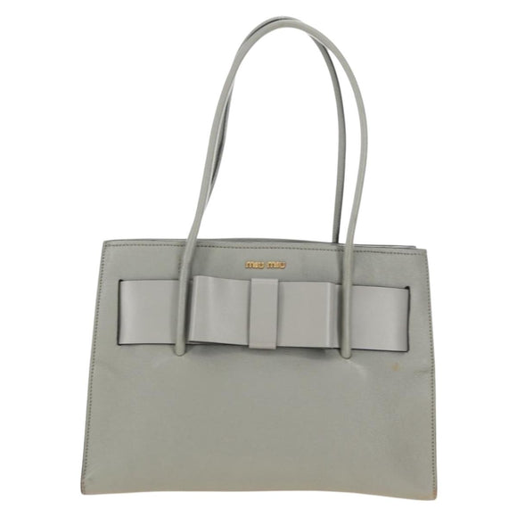 Miu Miu Handtasche Leder Grau Gold Original 183637V