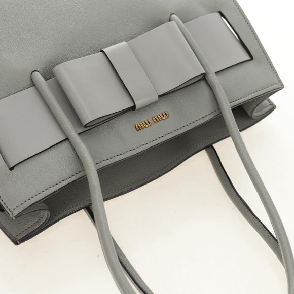 Miu Miu Handtasche Leder Grau Gold Original 183637V