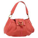 BVLGARI Hand Bag Leather Pink Gold Auth 183638A-1