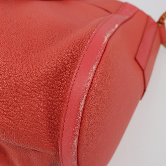 BVLGARI Hand Bag Leather Pink Gold Auth 183638A