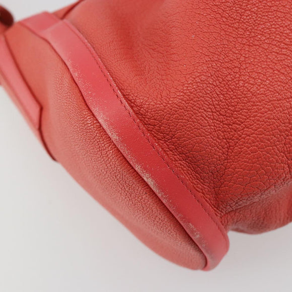 BVLGARI Hand Bag Leather Pink Gold Auth 183638A