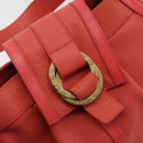 BVLGARI Hand Bag Leather Pink Gold Auth 183638A-17