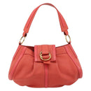 BVLGARI Hand Bag Leather Pink Gold Auth 183638A-13