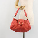 BVLGARI Hand Bag Leather Pink Gold Auth 183638A-23
