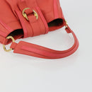 BVLGARI Hand Bag Leather Pink Gold Auth 183638A-7