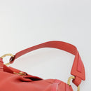 BVLGARI Hand Bag Leather Pink Gold Auth 183638A-8