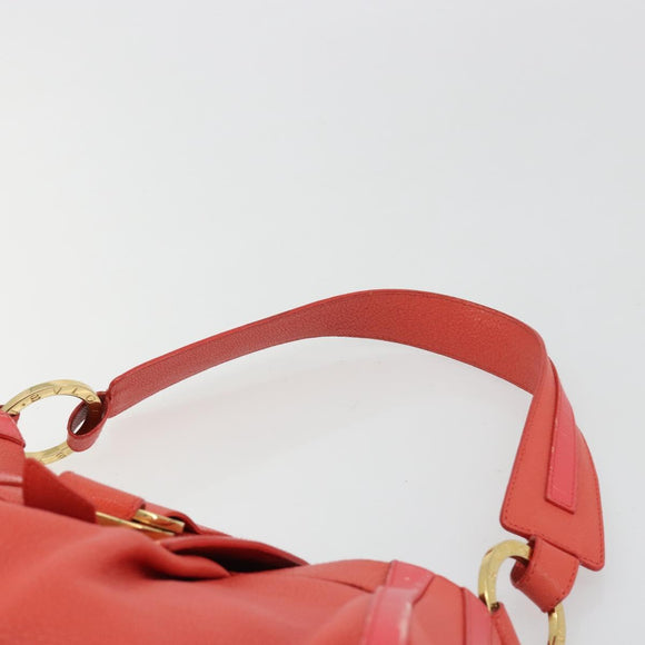 BVLGARI Hand Bag Leather Pink Gold Auth 183638A