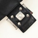 FENDI Mamma Baguette Shoulder Bag Leather Black Silver Auth 183639V-17