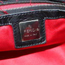 FENDI Mamma Baguette Shoulder Bag Leather Black Silver Auth 183639V-18