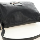 FENDI Mamma Baguette Shoulder Bag Leather Black Silver Auth 183639V-6