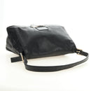 FENDI Mamma Baguette Shoulder Bag Leather Black Silver Auth 183639V-7