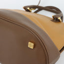 LOEWE Hand Bag Leather 2way Brown Gold Auth 183640-16