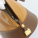 LOEWE Hand Bag Leather 2way Brown Gold Auth 183640-19
