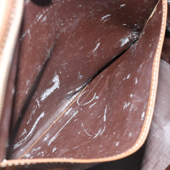 LOEWE Hand Bag Leather 2way Brown Gold Auth 183640