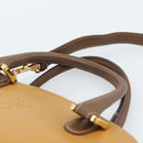 LOEWE Hand Bag Leather 2way Brown Gold Auth 183640-14