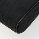 Christian Dior Trotter Canvas Shoulder Bag Black Gold Auth 183642-15