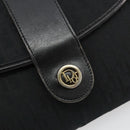 Christian Dior Trotter Canvas Shoulder Bag Black Gold Auth 183642-17