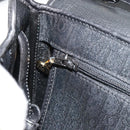 Christian Dior Trotter Canvas Shoulder Bag Black Gold Auth 183642-21