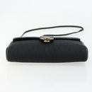 Christian Dior Trotter Canvas Shoulder Bag Black Gold Auth 183642-5