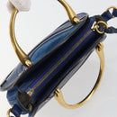 Chloe Pixy Hand Bag Leather 2way Black Gold Auth 183644V-6