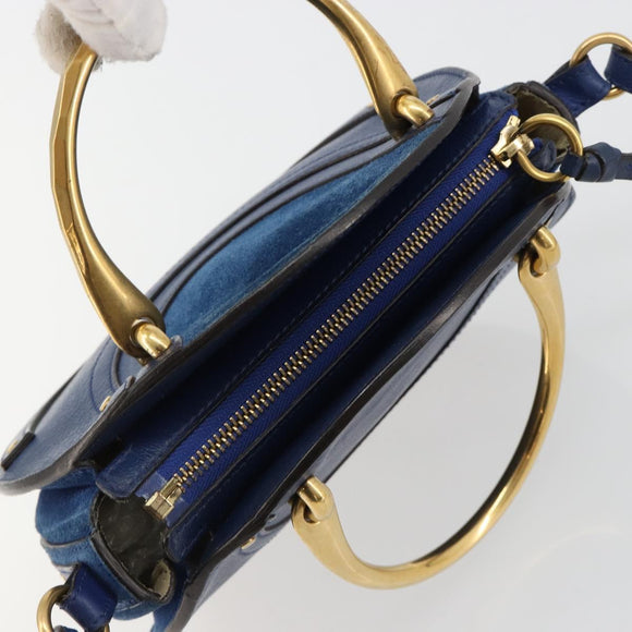 Chloe Pixy Hand Bag Leather 2way Black Gold Auth 183644V