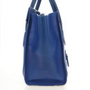 CELINE Micro shopper Hand Bag Leather Blue Gold Auth 183645V-4