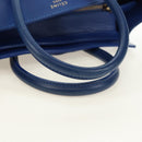CELINE Micro shopper Hand Bag Leather Blue Gold Auth 183645V-7