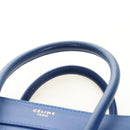 CELINE Micro shopper Hand Bag Leather Blue Gold Auth 183645V-14