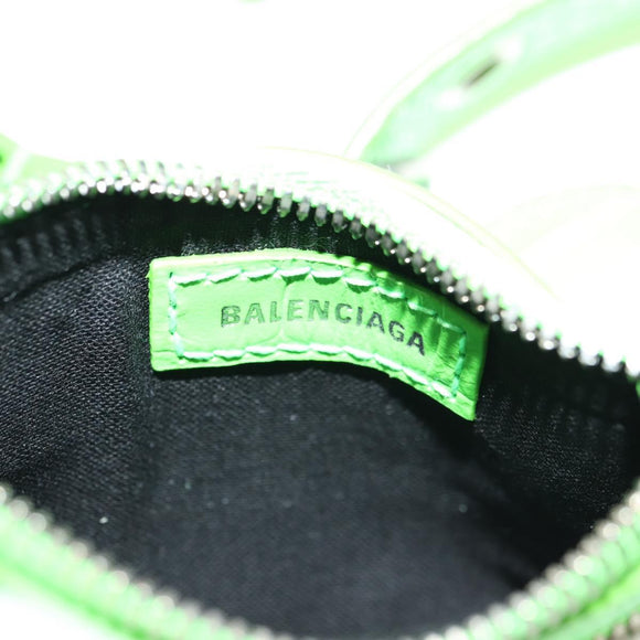 BALENCIAGA LE CAGOLE XS Hand Bag Leather Green 671309 Auth 183647SAM