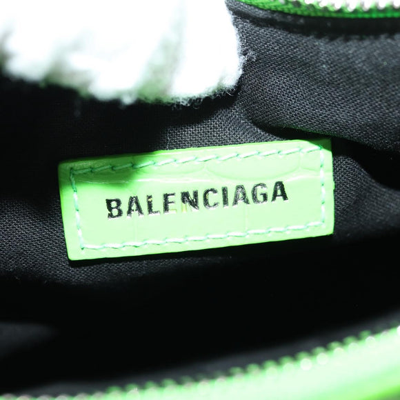 BALENCIAGA LE CAGOLE XS Hand Bag Leather Green 671309 Auth 183647SAM