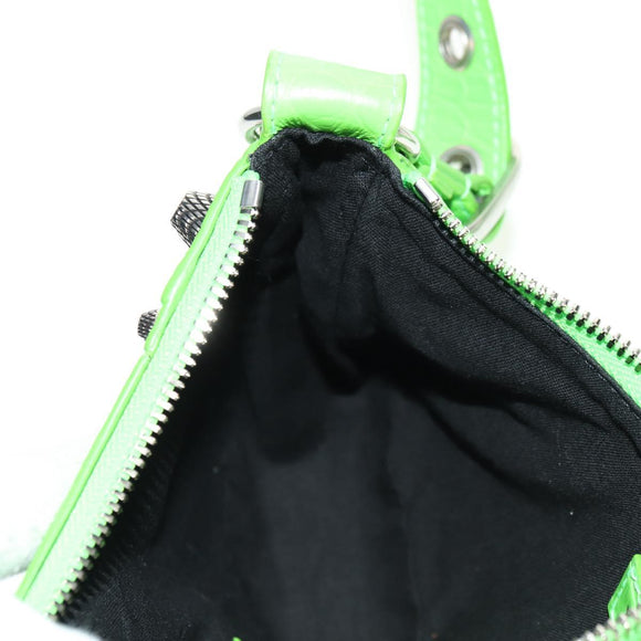 BALENCIAGA LE CAGOLE XS Hand Bag Leather Green 671309 Auth 183647SAM