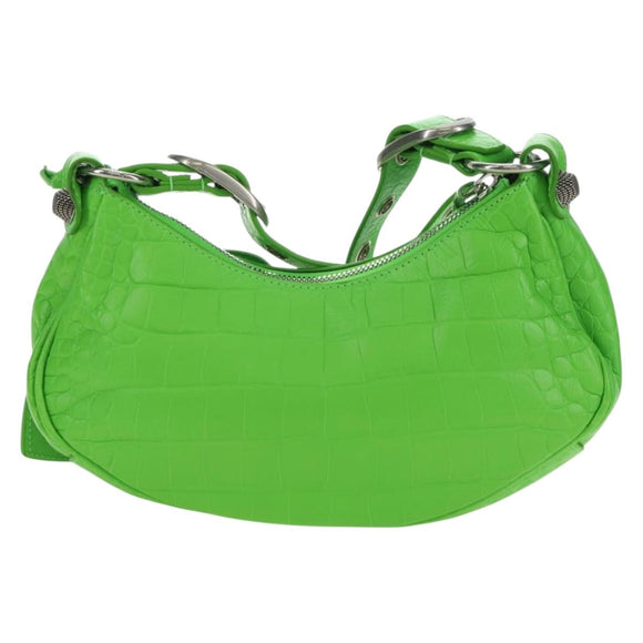 BALENCIAGA LE CAGOLE XS Hand Bag Leather Green 671309 Auth 183647SAM