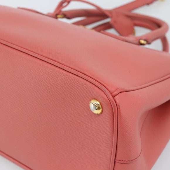 PRADA Galleria Hand Bag Safiano Leather 2way Pink Gold Auth 183648V