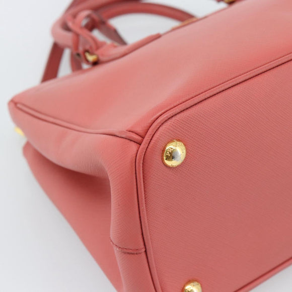 PRADA Galleria Hand Bag Safiano Leather 2way Pink Gold Auth 183648V
