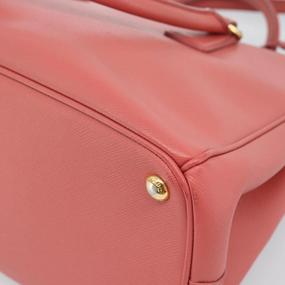 PRADA Galleria Hand Bag Safiano Leather 2way Pink Gold Auth 183648V