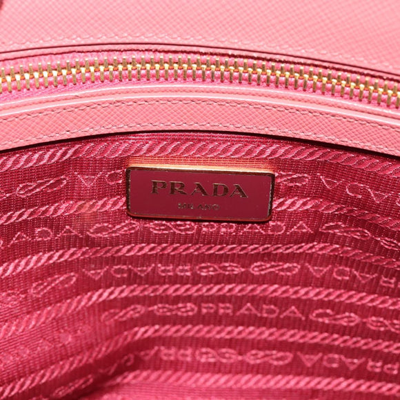 PRADA Galleria Hand Bag Safiano Leather 2way Pink Gold Auth 183648V
