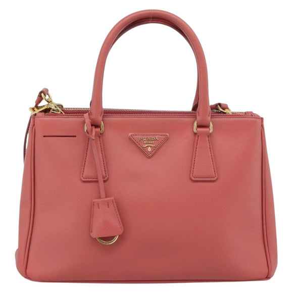 PRADA Galleria Hand Bag Safiano Leather 2way Pink Gold Auth 183648V