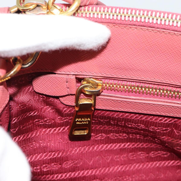 PRADA Galleria Hand Bag Safiano Leather 2way Pink Gold Auth 183648V