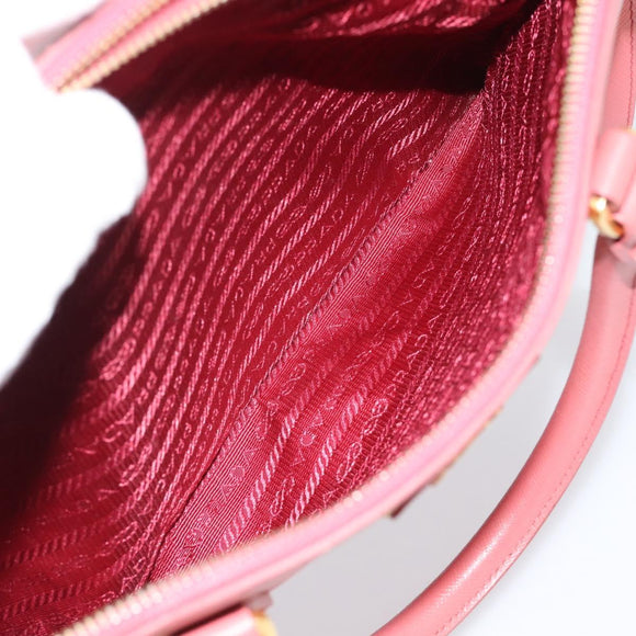 PRADA Galleria Hand Bag Safiano Leather 2way Pink Gold Auth 183648V