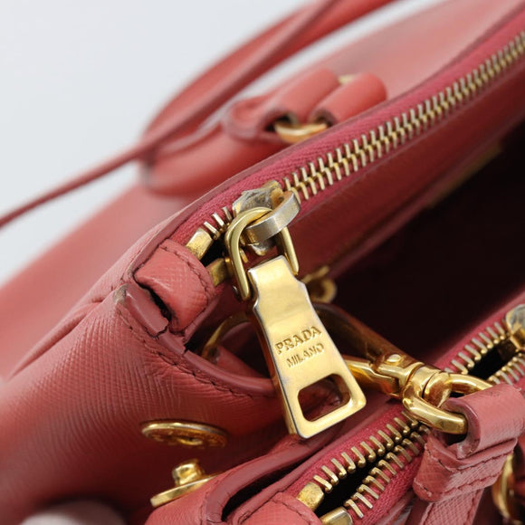 PRADA Galleria Hand Bag Safiano Leather 2way Pink Gold Auth 183648V